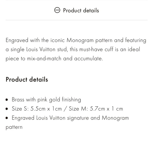 LOUIS VUITTON NANOGRAM CUFF - Picture 6 of 8